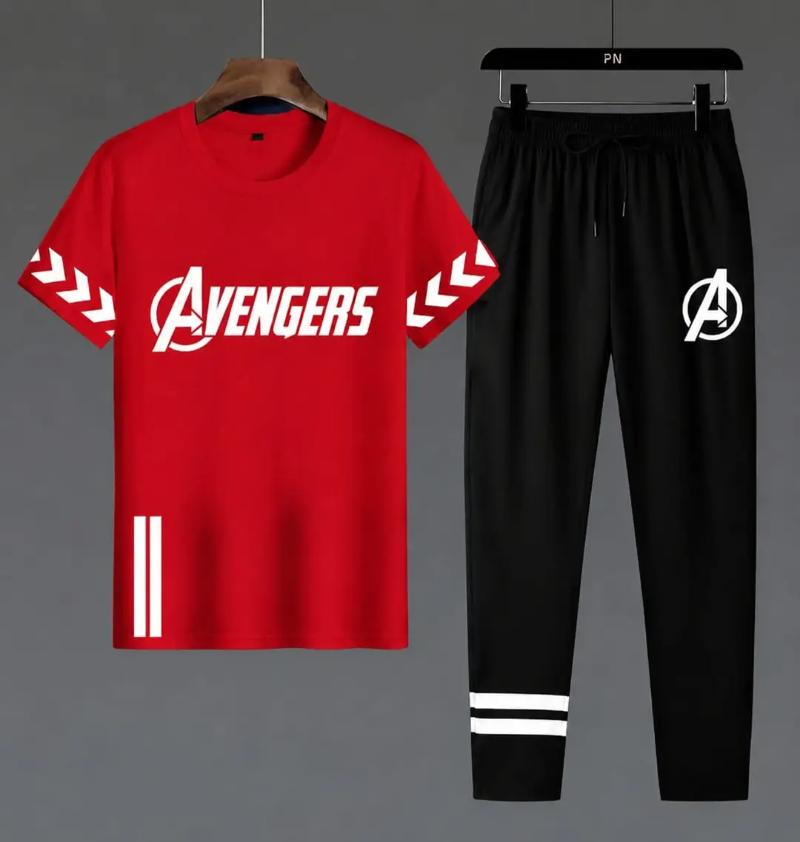 2Pcs Men's Dri Fit Printed Track Suit